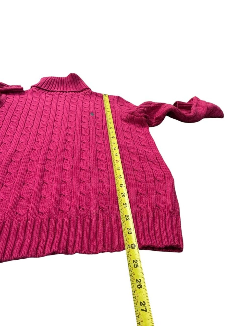 Ralph Lauren Sport Vintage Cable Knit Pink Turtleneck Women's XL - Picture 12 of 16